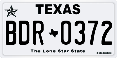 TX license plate BDR0372