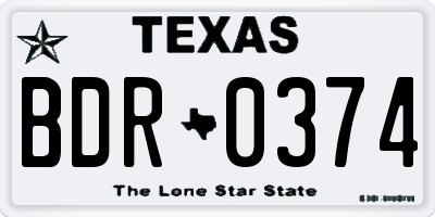 TX license plate BDR0374