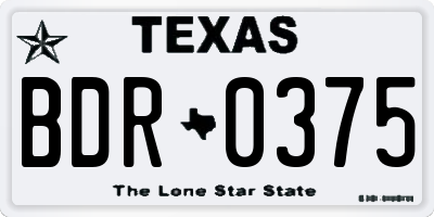 TX license plate BDR0375