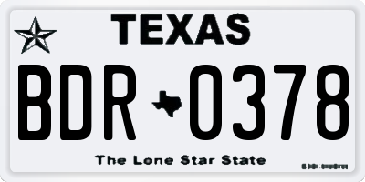 TX license plate BDR0378