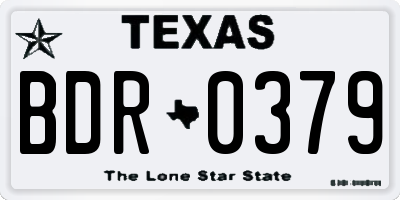 TX license plate BDR0379