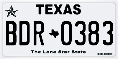 TX license plate BDR0383