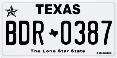 TX license plate BDR0387
