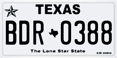 TX license plate BDR0388