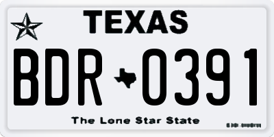 TX license plate BDR0391
