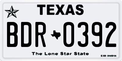 TX license plate BDR0392