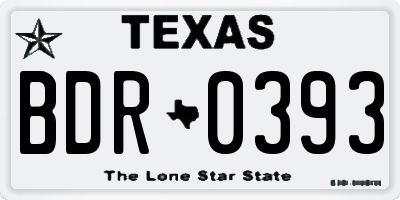 TX license plate BDR0393