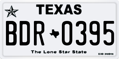 TX license plate BDR0395