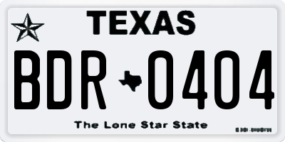 TX license plate BDR0404