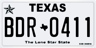 TX license plate BDR0411