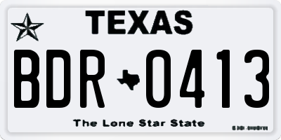 TX license plate BDR0413