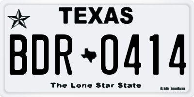 TX license plate BDR0414