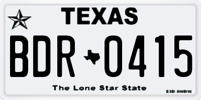 TX license plate BDR0415