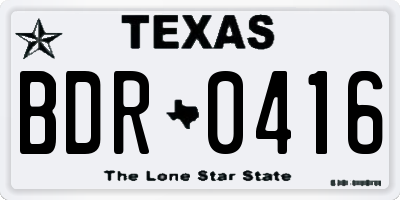 TX license plate BDR0416