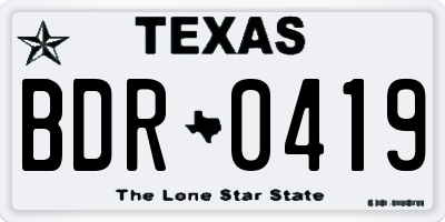 TX license plate BDR0419