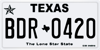 TX license plate BDR0420