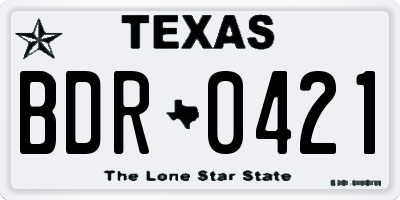 TX license plate BDR0421
