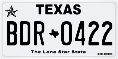 TX license plate BDR0422