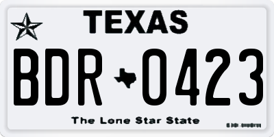 TX license plate BDR0423