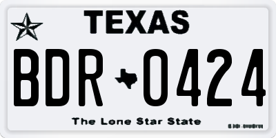TX license plate BDR0424