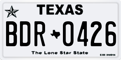 TX license plate BDR0426