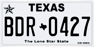 TX license plate BDR0427
