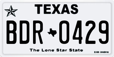 TX license plate BDR0429