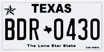 TX license plate BDR0430