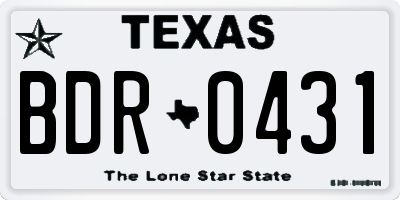 TX license plate BDR0431