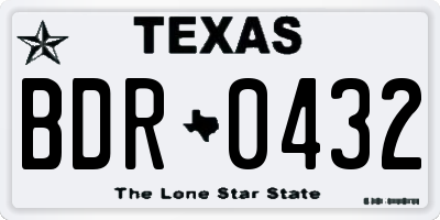 TX license plate BDR0432