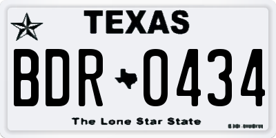 TX license plate BDR0434