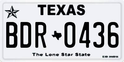 TX license plate BDR0436