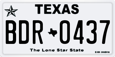 TX license plate BDR0437