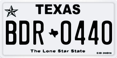 TX license plate BDR0440