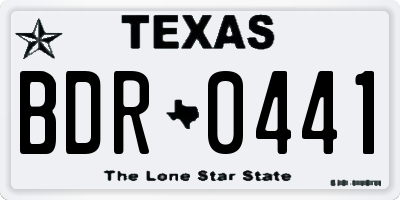 TX license plate BDR0441