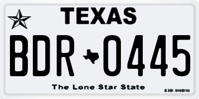 TX license plate BDR0445