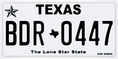TX license plate BDR0447