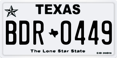 TX license plate BDR0449