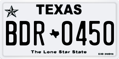 TX license plate BDR0450