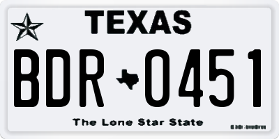 TX license plate BDR0451