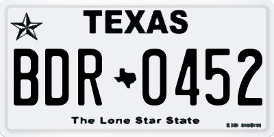 TX license plate BDR0452