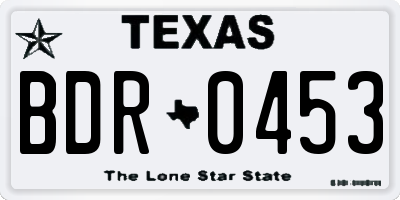 TX license plate BDR0453