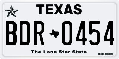 TX license plate BDR0454
