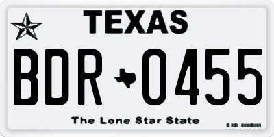 TX license plate BDR0455