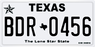 TX license plate BDR0456