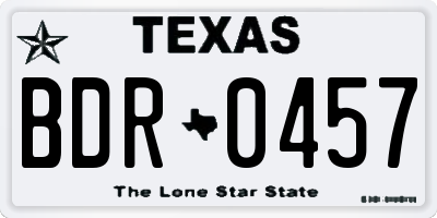 TX license plate BDR0457