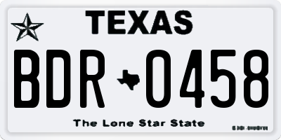 TX license plate BDR0458