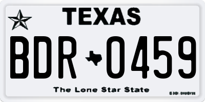 TX license plate BDR0459
