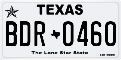 TX license plate BDR0460