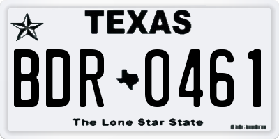 TX license plate BDR0461